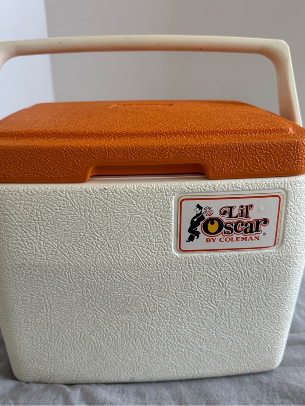 Vintage 70's/80' Lil' Oscar by Coleman Retro Orange and Cream Cooler 6.5Q - 5272